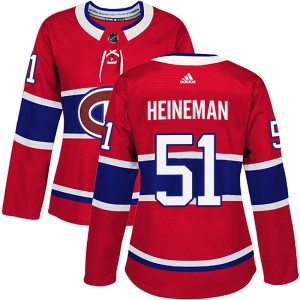 Emil Heineman Women's Adidas Montreal Canadiens Authentic Red Home Jersey
