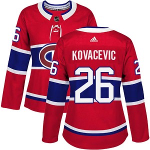 Johnathan Kovacevic Women's Adidas Montreal Canadiens Authentic Red Home Jersey