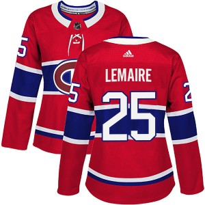 Jacques Lemaire Women's Adidas Montreal Canadiens Authentic Red Home Jersey