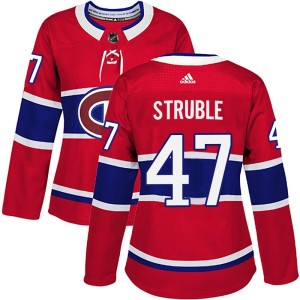 Jayden Struble Women's Adidas Montreal Canadiens Authentic Red Home Jersey