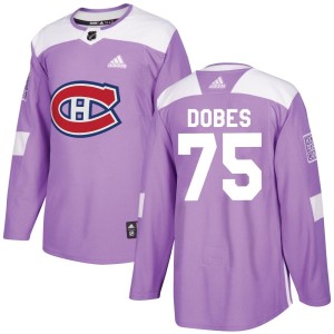 Jakub Dobes Youth Adidas Montreal Canadiens Authentic Purple Fights Cancer Practice Jersey