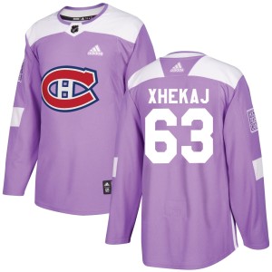 Florian Xhekaj Youth Adidas Montreal Canadiens Authentic Purple Fights Cancer Practice Jersey