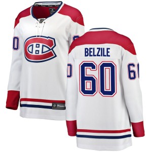Alex Belzile Women's Fanatics Branded Montreal Canadiens Breakaway White Away Jersey