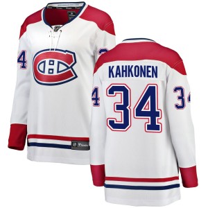 Kaapo Kahkonen Women's Fanatics Branded Montreal Canadiens Breakaway White Away Jersey