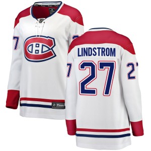 Gustav Lindstrom Women's Fanatics Branded Montreal Canadiens Breakaway White Away Jersey