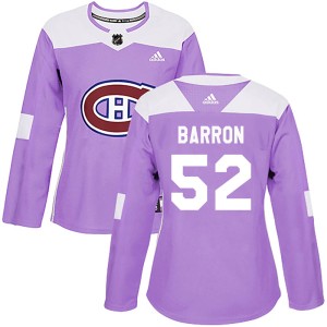 Justin Barron Women's Adidas Montreal Canadiens Authentic Purple Fights Cancer Practice Jersey
