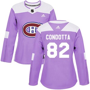 Lucas Condotta Women's Adidas Montreal Canadiens Authentic Purple Fights Cancer Practice Jersey