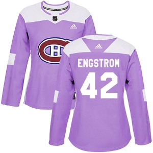 Adam Engstrom Women's Adidas Montreal Canadiens Authentic Purple Fights Cancer Practice Jersey