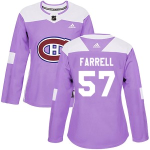 Sean Farrell Women's Adidas Montreal Canadiens Authentic Purple Fights Cancer Practice Jersey
