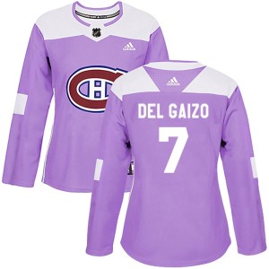 Marc Del Gaizo Women's Adidas Montreal Canadiens Authentic Purple Fights Cancer Practice Jersey