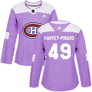 Rafael Harvey-Pinard Women's Adidas Montreal Canadiens Authentic Purple Fights Cancer Practice Jersey