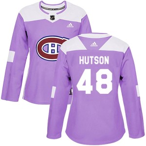 Lane Hutson Women's Adidas Montreal Canadiens Authentic Purple Fights Cancer Practice Jersey