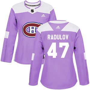 Alexander Radulov Women's Adidas Montreal Canadiens Authentic Purple Fights Cancer Practice Jersey