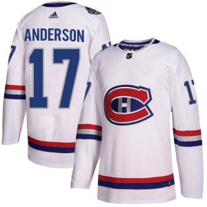 Josh Anderson Men's Adidas Montreal Canadiens Authentic White 2017 100 Classic Jersey