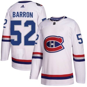 Justin Barron Men's Adidas Montreal Canadiens Authentic White 2017 100 Classic Jersey