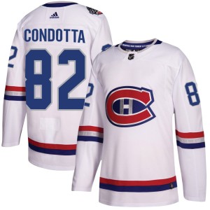 Lucas Condotta Men's Adidas Montreal Canadiens Authentic White 2017 100 Classic Jersey