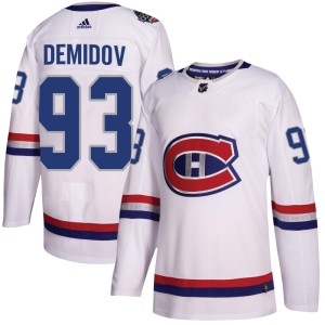 Ivan Demidov Men's Adidas Montreal Canadiens Authentic White 2017 100 Classic Jersey