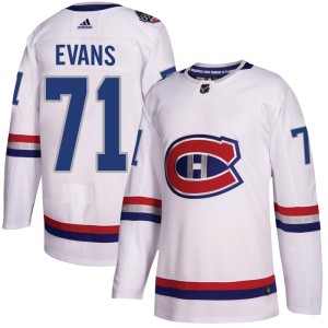 Jake Evans Men's Adidas Montreal Canadiens Authentic White 2017 100 Classic Jersey