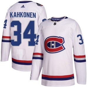 Kaapo Kahkonen Men's Adidas Montreal Canadiens Authentic White 2017 100 Classic Jersey
