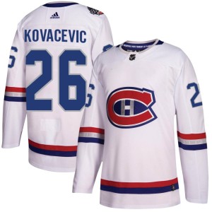 Johnathan Kovacevic Men's Adidas Montreal Canadiens Authentic White 2017 100 Classic Jersey