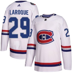 Gannon Laroque Men's Adidas Montreal Canadiens Authentic White 2017 100 Classic Jersey