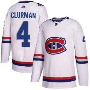 Nathan Clurman Youth Adidas Montreal Canadiens Authentic White 2017 100 Classic Jersey