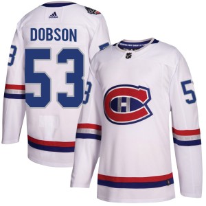 Noah Dobson Youth Adidas Montreal Canadiens Authentic White 2017 100 Classic Jersey