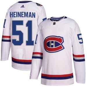 Emil Heineman Youth Adidas Montreal Canadiens Authentic White 2017 100 Classic Jersey