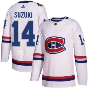 Nick Suzuki Youth Adidas Montreal Canadiens Authentic White 2017 100 Classic Jersey