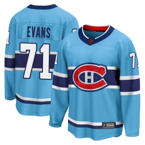 Jake Evans Men's Fanatics Branded Montreal Canadiens Breakaway Light Blue Special Edition 2.0 Jersey