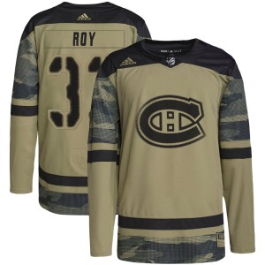 Patrick Roy Men's Adidas Montreal Canadiens Authentic Camo Military Appreciation Practice Jersey