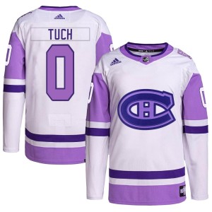 Luke Tuch Youth Adidas Montreal Canadiens Authentic White/Purple Hockey Fights Cancer Primegreen Jersey