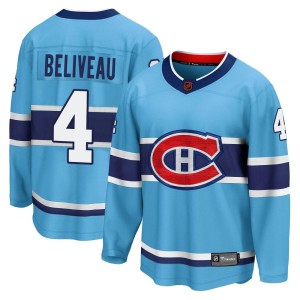 Jean Beliveau Youth Fanatics Branded Montreal Canadiens Breakaway Light Blue Special Edition 2.0 Jersey