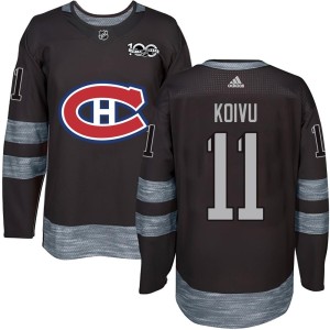 Saku Koivu Youth Montreal Canadiens Authentic Black 1917-2017 100th Anniversary Jersey