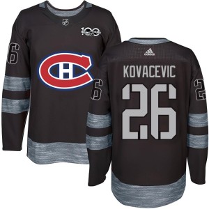 Johnathan Kovacevic Youth Montreal Canadiens Authentic Black 1917-2017 100th Anniversary Jersey
