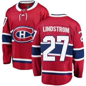 Gustav Lindstrom Men's Fanatics Branded Montreal Canadiens Breakaway Red Home Jersey