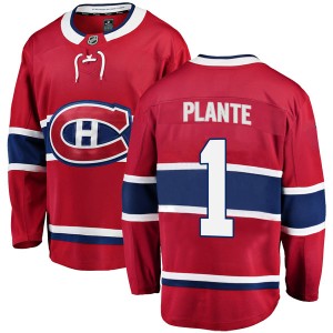 Jacques Plante Men's Fanatics Branded Montreal Canadiens Breakaway Red Home Jersey