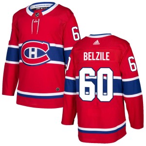 Alex Belzile Men's Adidas Montreal Canadiens Authentic Red Home Jersey