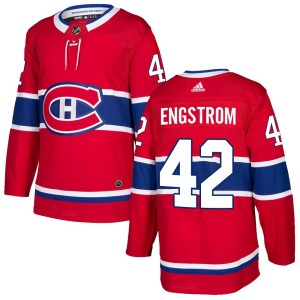 Adam Engstrom Men's Adidas Montreal Canadiens Authentic Red Home Jersey