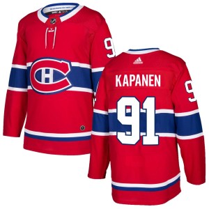 Oliver Kapanen Men's Adidas Montreal Canadiens Authentic Red Home Jersey