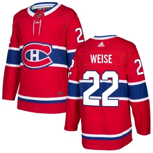 Dale Weise Men's Adidas Montreal Canadiens Authentic Red Home Jersey