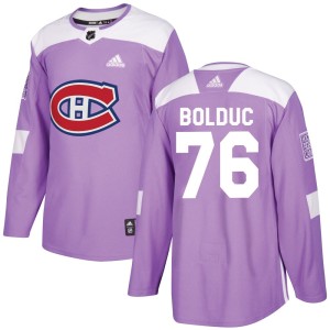Zack Bolduc Men's Adidas Montreal Canadiens Authentic Purple Fights Cancer Practice Jersey