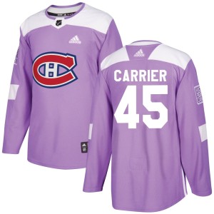 Alexandre Carrier Men's Adidas Montreal Canadiens Authentic Purple Fights Cancer Practice Jersey