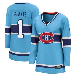Jacques Plante Women's Fanatics Branded Montreal Canadiens Breakaway Light Blue Special Edition 2.0 Jersey
