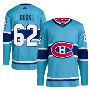 Owen Beck Men's Adidas Montreal Canadiens Authentic Light Blue Reverse Retro 2.0 Jersey