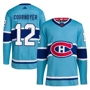 Yvan Cournoyer Men's Adidas Montreal Canadiens Authentic Light Blue Reverse Retro 2.0 Jersey