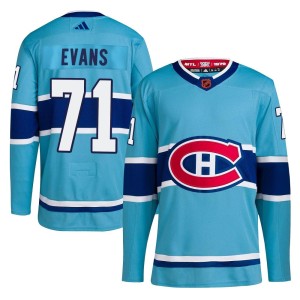 Jake Evans Men's Adidas Montreal Canadiens Authentic Light Blue Reverse Retro 2.0 Jersey