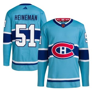 Emil Heineman Men's Adidas Montreal Canadiens Authentic Light Blue Reverse Retro 2.0 Jersey