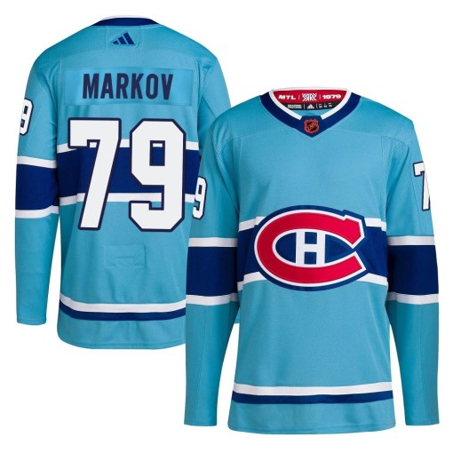 Andrei Markov Men's Adidas Montreal Canadiens Authentic Light Blue Reverse Retro 2.0 Jersey