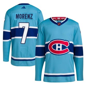 Howie Morenz Men's Adidas Montreal Canadiens Authentic Light Blue Reverse Retro 2.0 Jersey